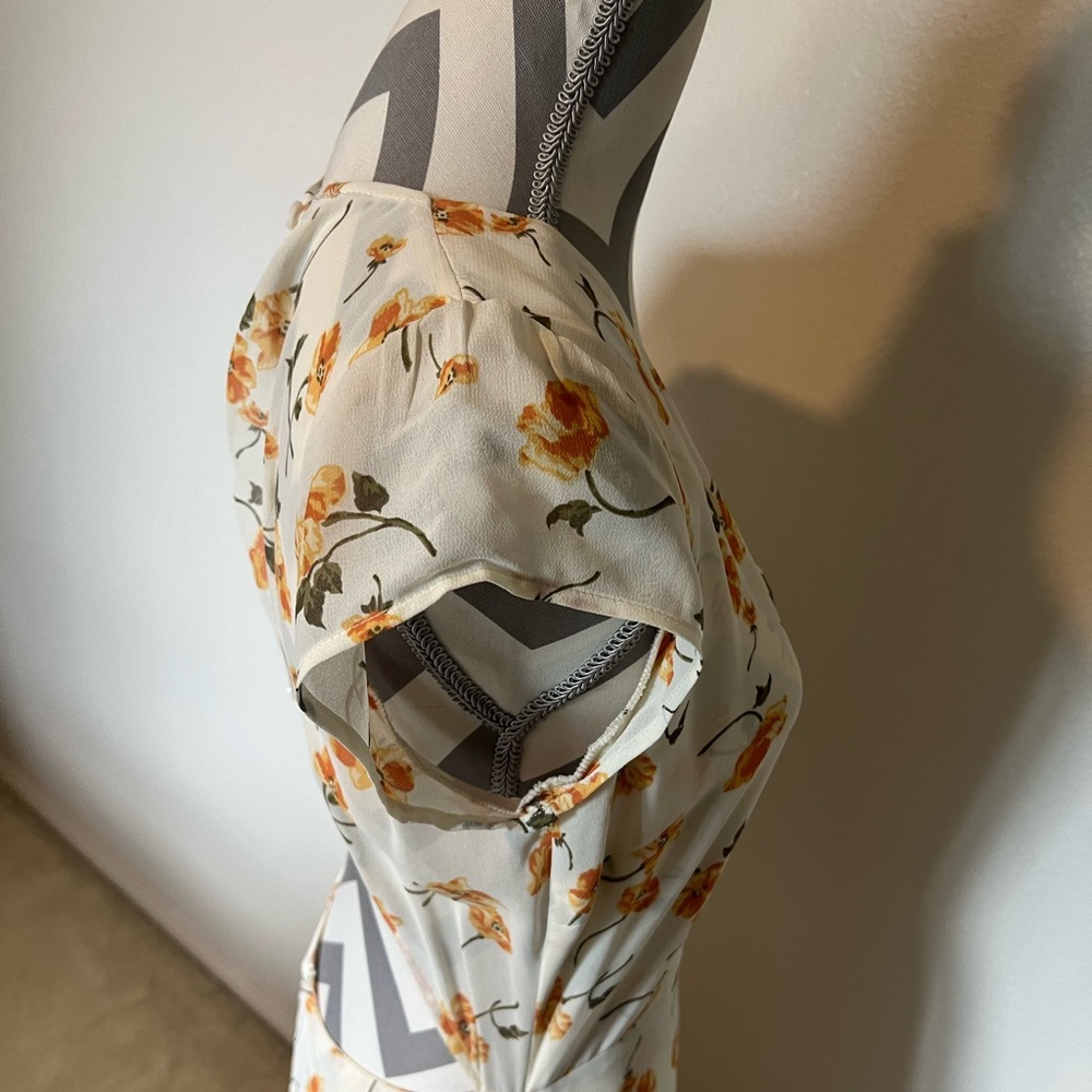 Reformation Floral Maxi Dress - Cream and Orange - Picture 6 of 7